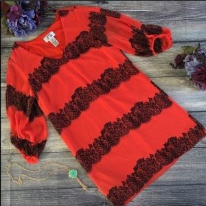 Sweet Storm Orange & Black Tunic Dress